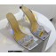 Mach & Mach Heel 9.5cm Rose Flower Mules PVC Rainbow Silver 2022