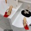 Mach & Mach Heel 9.5cm Crystal and Rose Flower Mules Red 2022