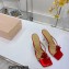 Mach & Mach Heel 9.5cm Crystal and Rose Flower Mules Red 2022