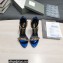Tom Ford Heel 10.5cm Leather Chain Ankle Strap Sandals Mirror Blue 2022
