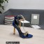 Tom Ford Heel 10.5cm Leather Chain Ankle Strap Sandals Mirror Blue 2022