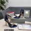 Tom Ford Heel 10.5cm Leather Chain Ankle Strap Sandals Mirror Blue 2022
