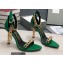 Tom Ford Heel 10.5cm Leather Chain Ankle Strap Sandals Green 2022