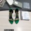 Tom Ford Heel 10.5cm Leather Chain Ankle Strap Sandals Green 2022