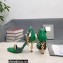Tom Ford Heel 10.5cm Leather Chain Ankle Strap Sandals Green 2022