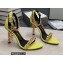 Tom Ford Heel 10.5cm Leather Chain Ankle Strap Sandals Yellow 2022