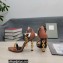 Tom Ford Heel 10.5cm Leather Chain Ankle Strap Sandals Brown 2022