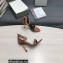 Tom Ford Heel 10.5cm Leather Chain Ankle Strap Sandals Brown 2022