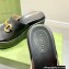 Gucci Heel Platform Slide Sandals Horsebit Leather Black 2022