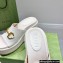 Gucci Heel Platform Slide Sandals Horsebit Leather White 2022