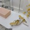 Mach & Mach Heel 6cm Pearl Crystal Mules Satin White 2022