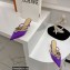 Mach & Mach Heel 6cm Pearl Crystal Mules Satin Purple 2022
