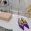 Mach & Mach Heel 6cm Pearl Crystal Mules Satin Purple 2022
