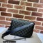 Gucci Horsebit 1955 Small Shoulder Bag 602204 GG Denim Black