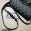 Gucci Horsebit 1955 Small Shoulder Bag 602204 GG Denim Black