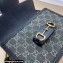 Gucci Horsebit 1955 Small Shoulder Bag 602204 GG Denim Black