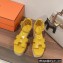 Hermes Heel 8.5cm Platform 5cm Elda Wedge Espadrilles Yellow 2022