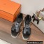 Hermes Heel 8.5cm Platform 5cm Elda Wedge Espadrilles Black 2022