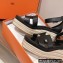 Hermes Heel 8.5cm Platform 5cm Elda Wedge Espadrilles Black 2022