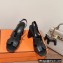 Hermes Heel 9cm Elbe Sandals Black 2022
