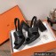 Hermes Heel 9cm Elbe Sandals Black 2022