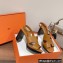 Hermes Heel 9cm Elbe Sandals Brown 2022