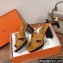 Hermes Heel 9cm Elbe Sandals Brown 2022