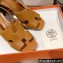 Hermes Heel 9cm Elbe Sandals Brown 2022