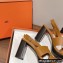 Hermes Heel 9cm Elbe Sandals Brown 2022