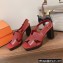 Hermes Heel 9cm Elbe Sandals Burgundy 2022