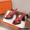 Hermes Heel 9cm Elbe Sandals Burgundy 2022