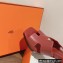 Hermes Heel 9cm Elbe Sandals Burgundy 2022