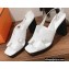 Hermes Heel 9cm Elbe Sandals White 2022