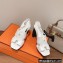 Hermes Heel 9cm Elbe Sandals White 2022