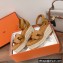 Hermes Heel 8.5cm Platform 5cm Elda Wedge Espadrilles Brown 2022