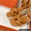Hermes Heel 8.5cm Platform 5cm Elda Wedge Espadrilles Brown 2022