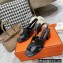 Hermes Heel 6cm Elbe Sandals Black 2022