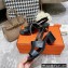Hermes Heel 6cm Elbe Sandals Black 2022