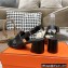 Hermes Heel 6cm Elbe Sandals Black 2022