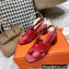 Hermes Heel 6cm Elbe Sandals Burgundy 2022