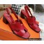 Hermes Heel 6cm Elbe Sandals Burgundy 2022