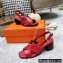 Hermes Heel 6cm Elbe Sandals Burgundy 2022
