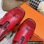 Hermes Heel 6cm Elbe Sandals Burgundy 2022