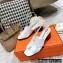 Hermes Heel 6cm Elbe Sandals White 2022