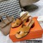 Hermes Heel 6cm Elbe Sandals Brown 2022