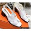 Hermes Heel 6cm Elbe Sandals White 2022