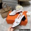 Hermes Heel 6cm Elbe Sandals White 2022