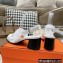 Hermes Heel 6cm Elbe Sandals White 2022
