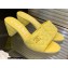 Chanel Heel 5cm CC Logo Lambskin Mules G38820 Yellow 2022