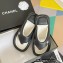 Chanel Lambskin Thong Beach Sandals Mules Black 2022